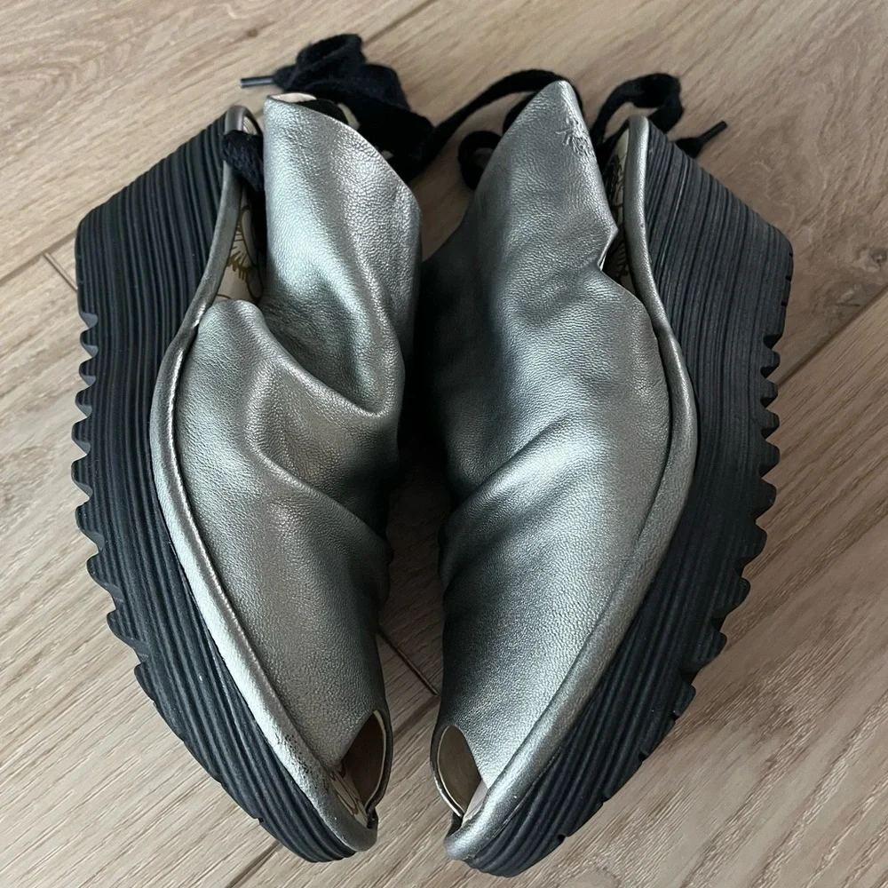 Fly London Yemma Leather Open Toe Bootie